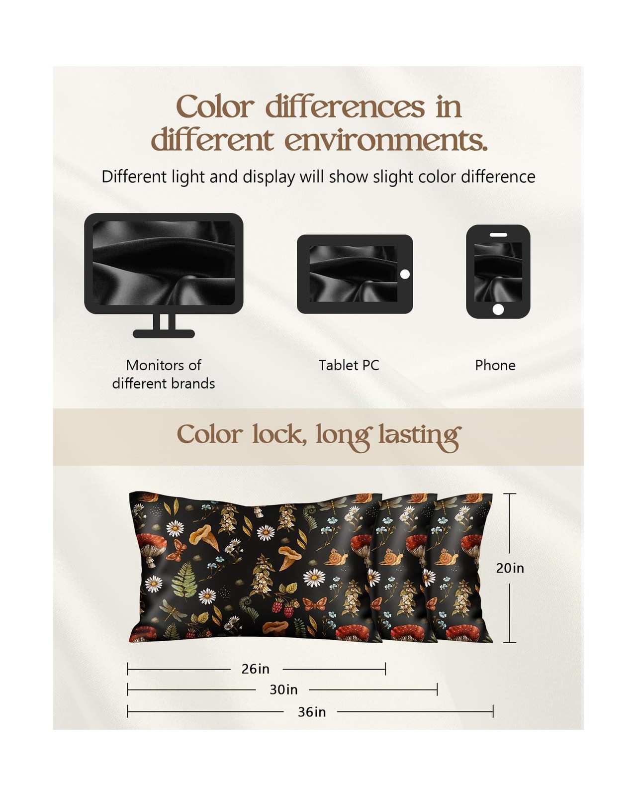 Miss Adola Silk Pillowcase 2 Pack – Cute Pillow Cases 20″ x 26″ Sta… Fast Ship