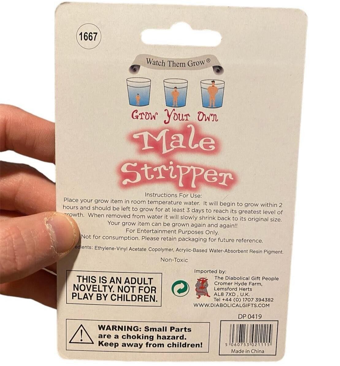 Grow Your Own Male Stripper Hunk Man! Funny Adult Party Novelty Gag Joke Gift