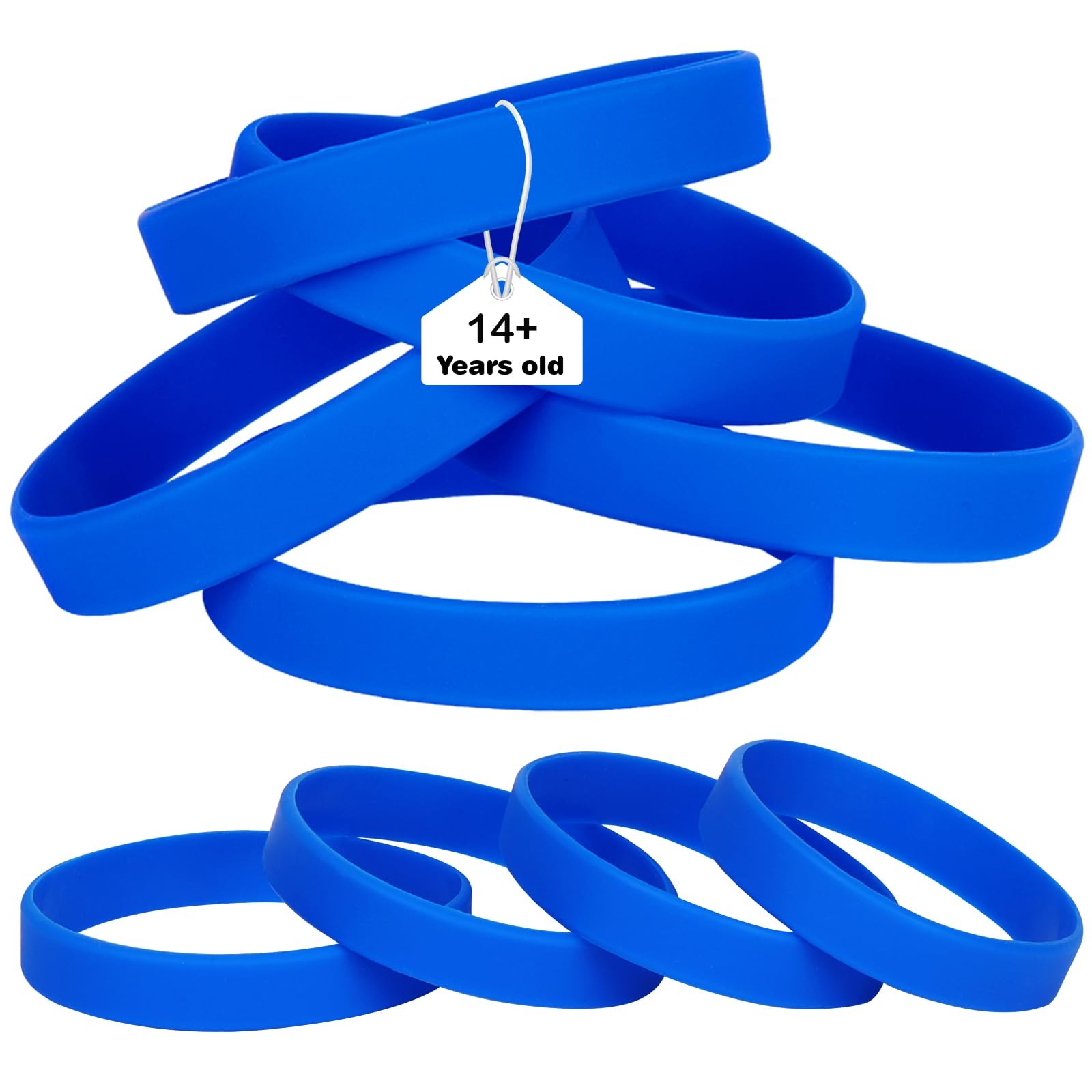 25 pcs Blue Silicone Elastic Wristbands Bracelet Blank Rubber Wrist bands Bra…
