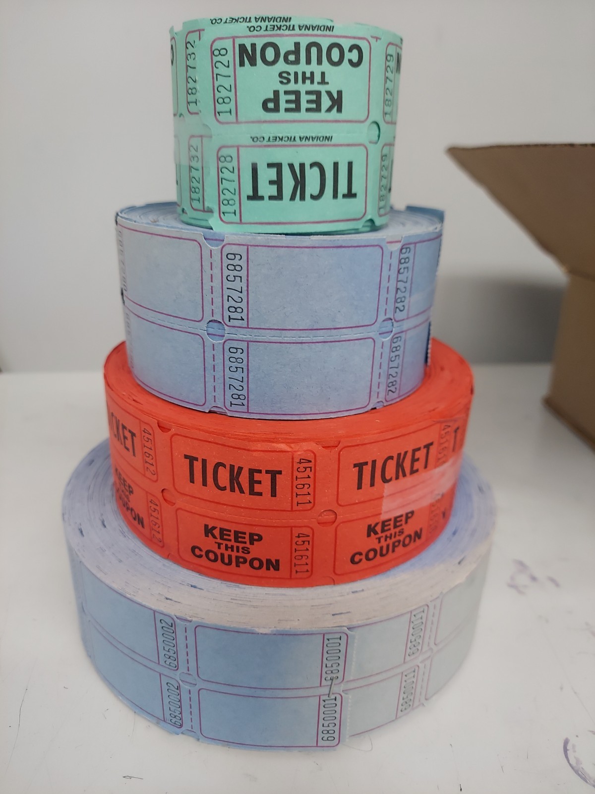 Raffle Tickets Blue Double Roll And Mixed Lot Rolls Events Carnival Fundraiser