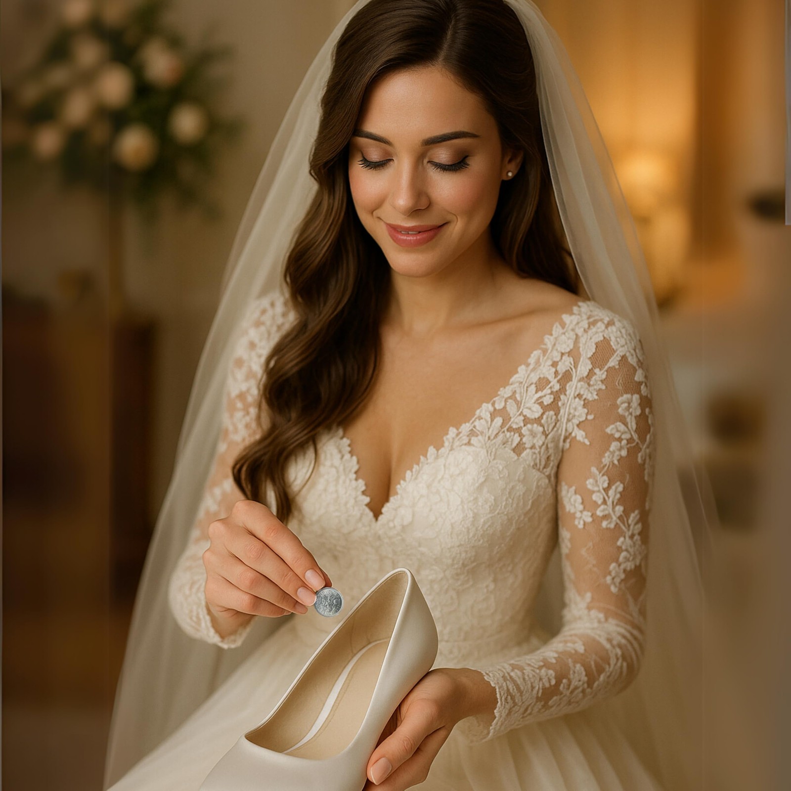 ASVP Shop Authentic Sixpence Coin With Card & Envelope For the Bride – Something