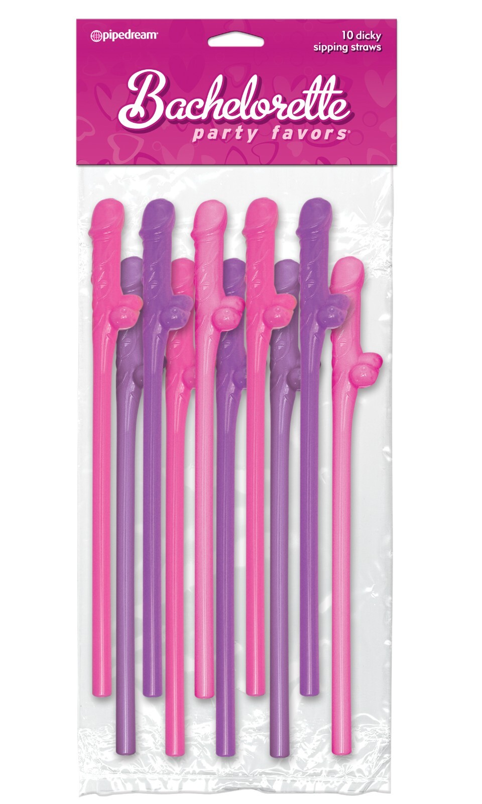 Dicky Sipping Straws Bachelorette Party Funny Gag Gift Favors 10 Pack