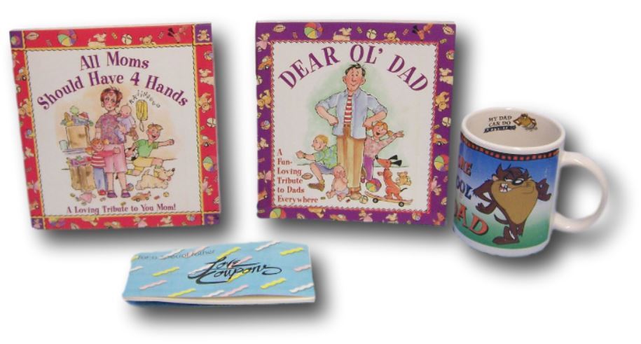 Fathers Day Gift Present Ceramic Taz Mug Kid Coupons Mom & Dad Books Lot of 4