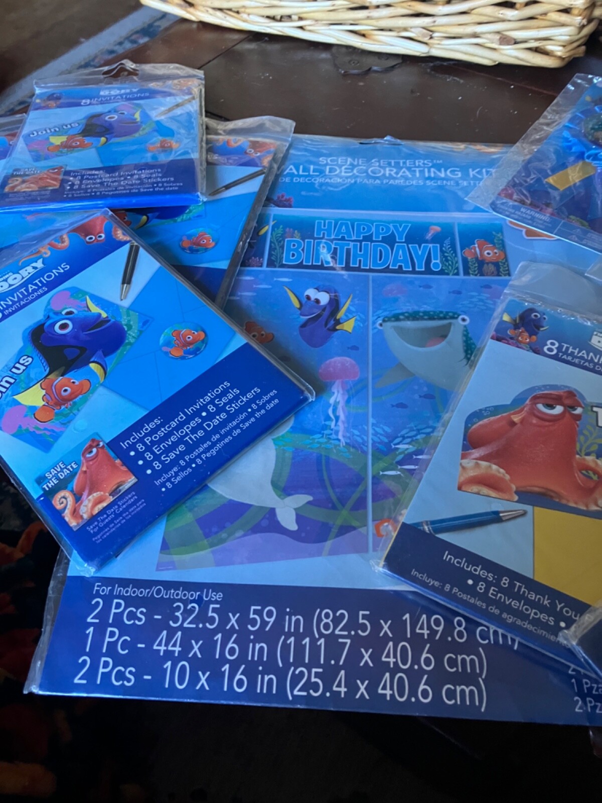 Disney Finding Dory Nemo Birthday party lot invitations thank you decorations