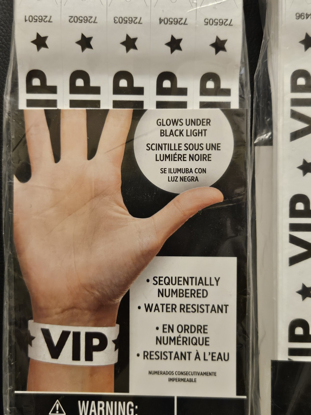 Lot Of 1,000 Total – White VIP Wristbands Sequentially Numbered Water Resistant