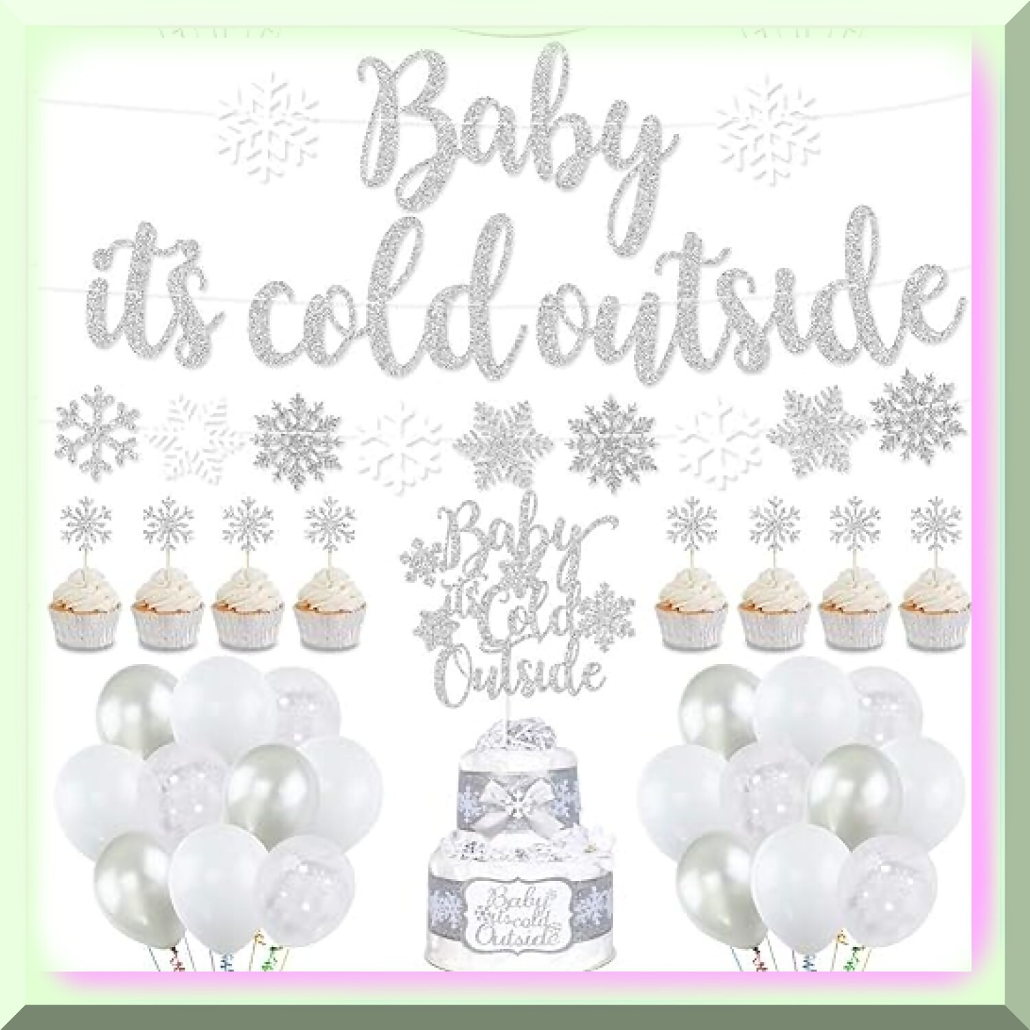 Winter Celebration Kit with Snowflake Decorations