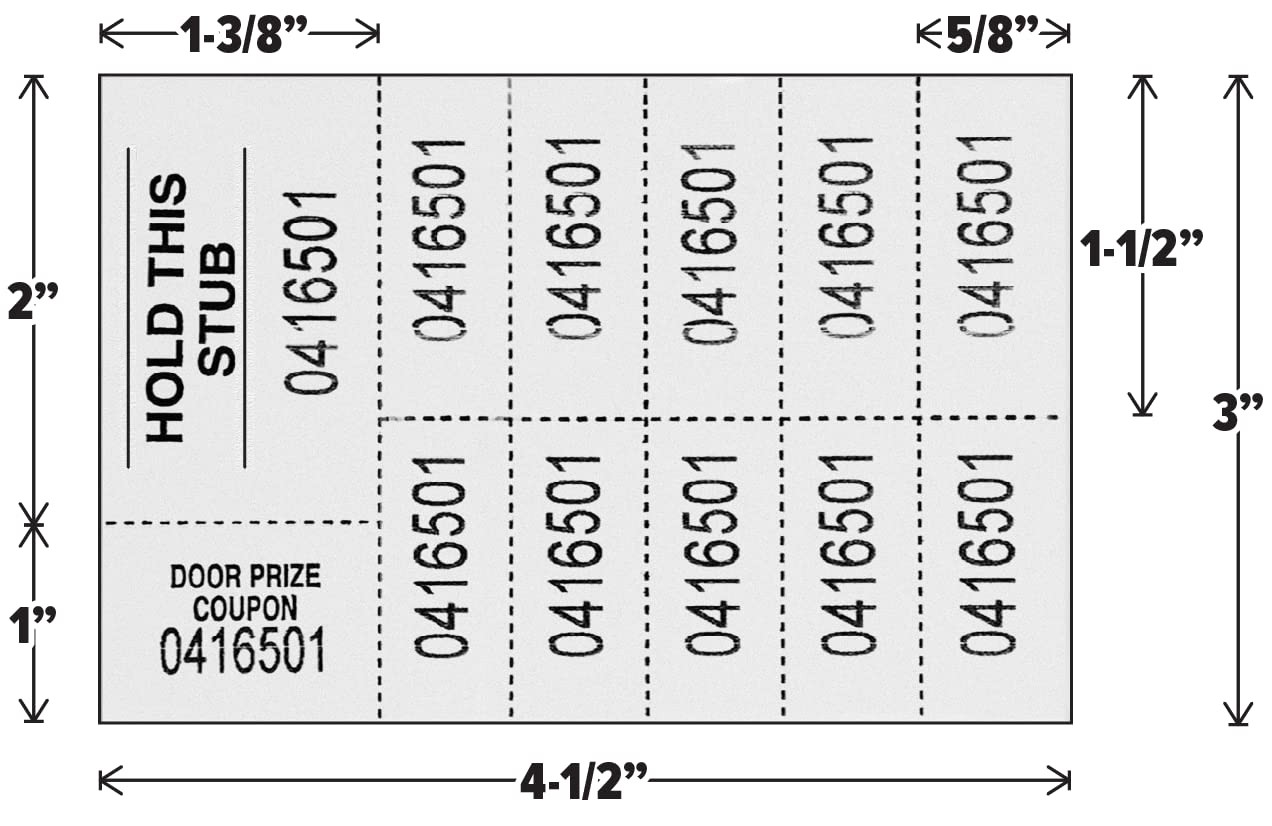 500 Sheets Orange Auction Tickets 10 Numbers Per Sheet Fundraiser Raffle Tags