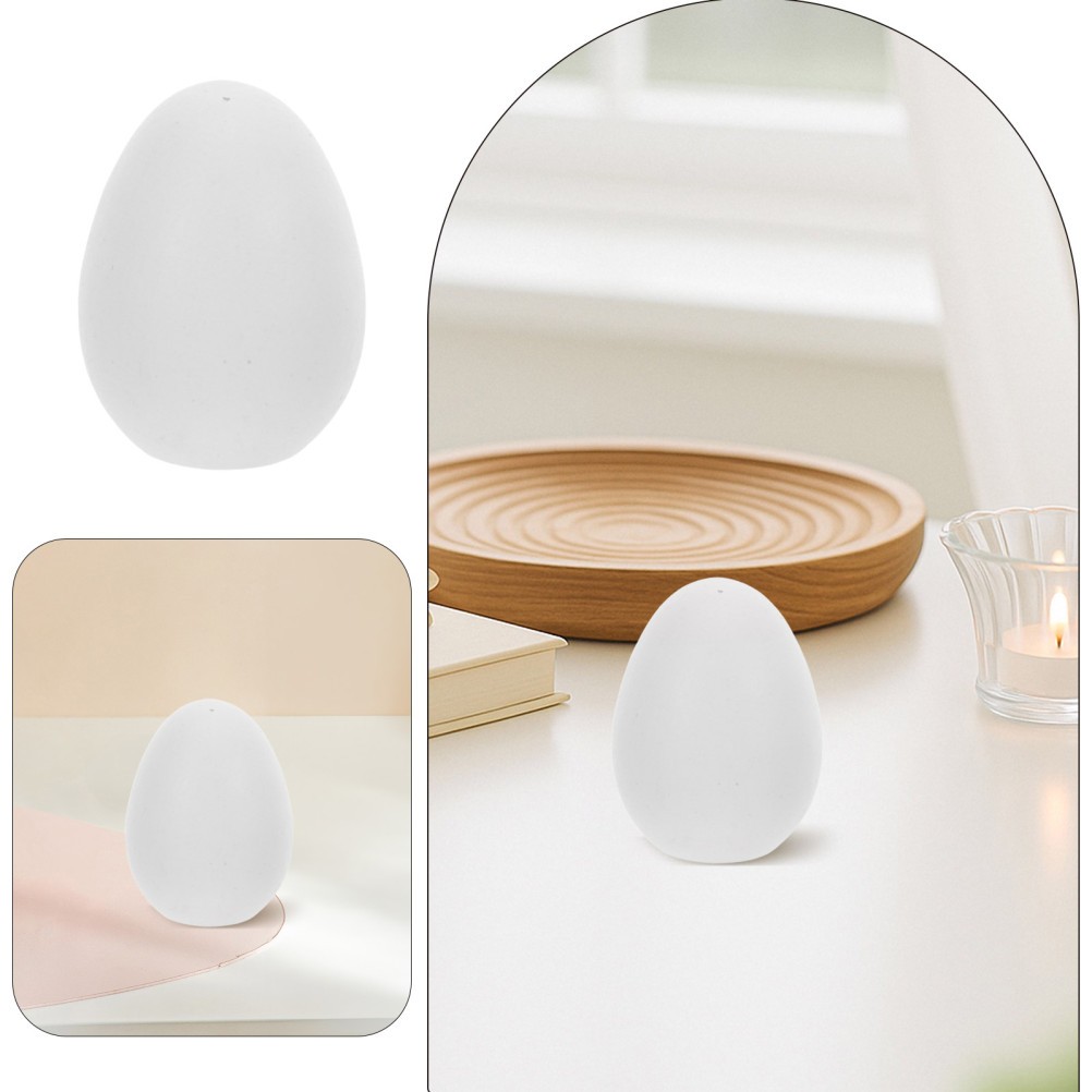 8Pcs White Wooden Easter Eggs for DIY Painting Durable Faux Egg Crafts