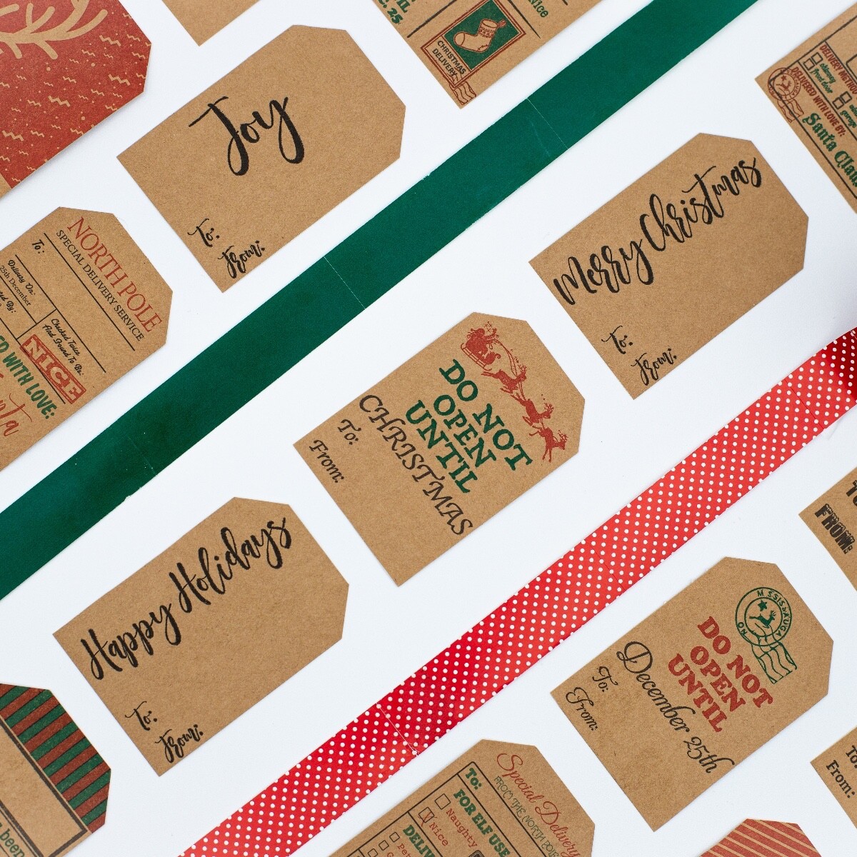 Natural Kraft Christmas Holiday – To & From Gift Tags | 2 x 3″ Inch – 100 Pack