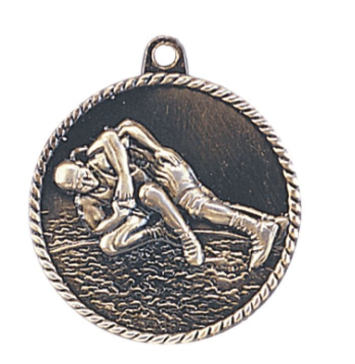 Wrestling Medal Award Trophy With Free Lanyard HR770 School Team Sports