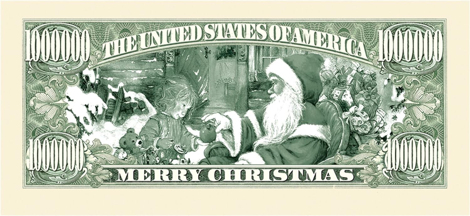 25 Santa Claus Christmas Holiday Fake Novelty Play Bills – HO HO HO!