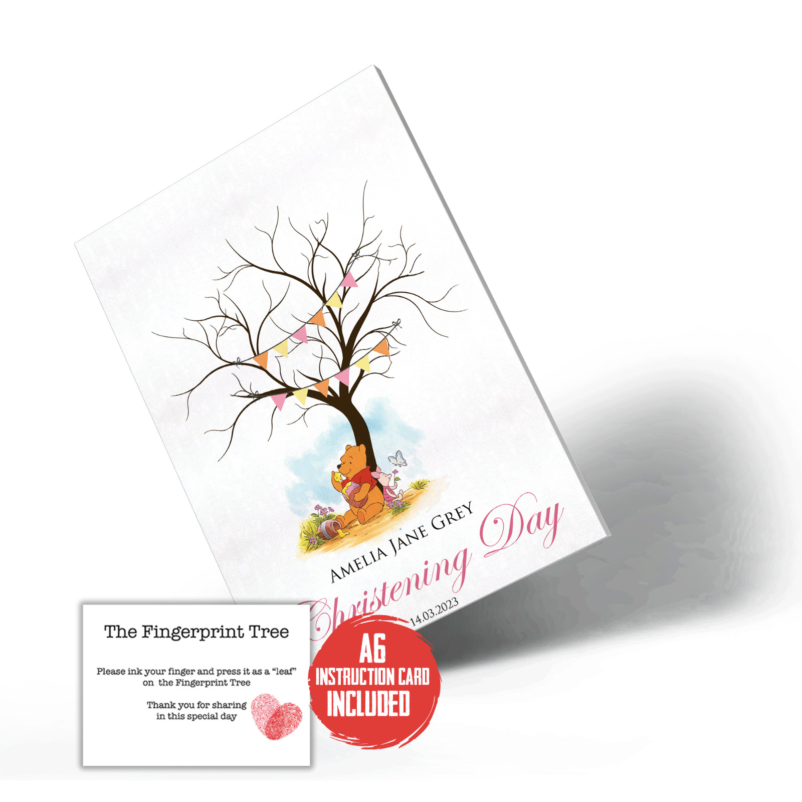 Winnie the Pooh Instant Download Editable Finger Print Tree Nursery Gift Idea