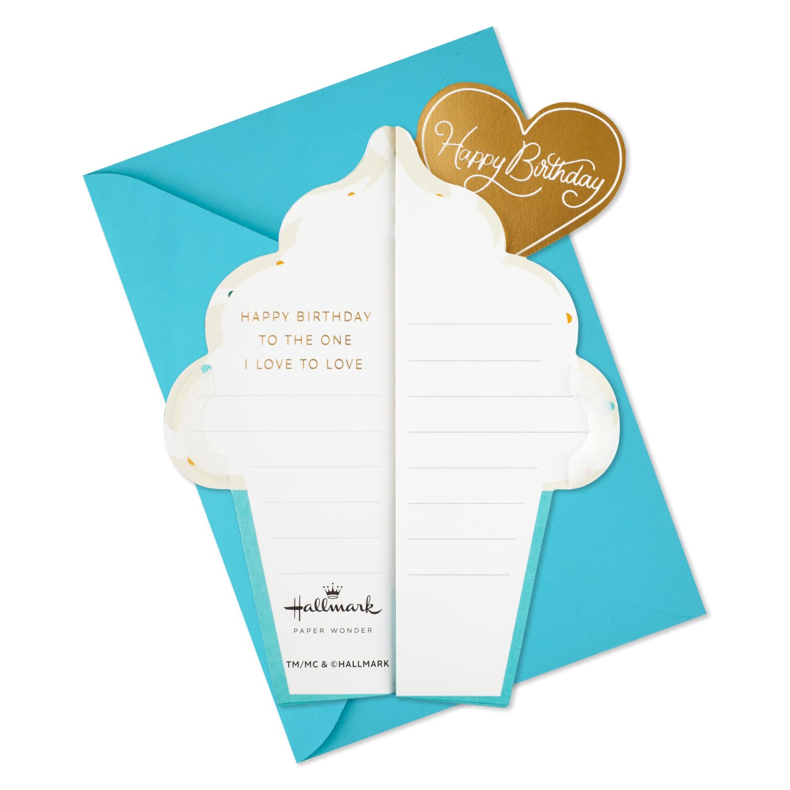 Hallmark Paper Wonder Romantic Pop 5 inches by 7.25 inches, Honeycomb Cupcake