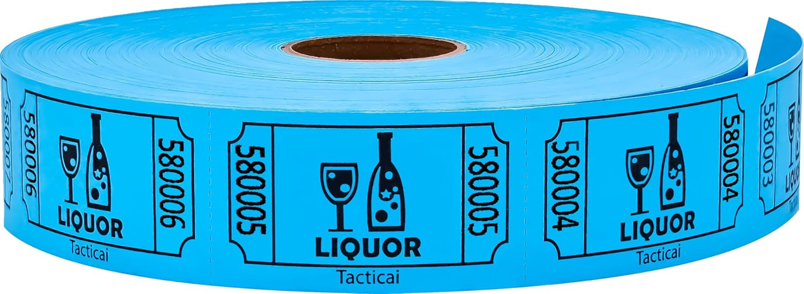 1000 Raffle Tickets, Liquor, Blue, Single Roll, Ticket for Events, Entry, Reward