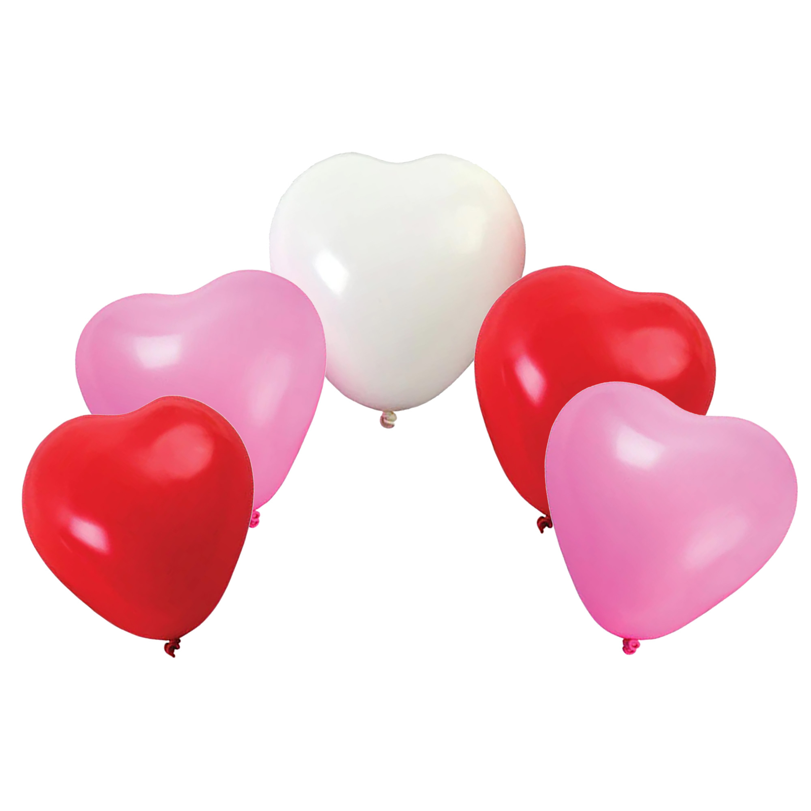 ESC05 Matte Heart Shaped Party Balloons, 12-inch, 5-count, Assorted Colors