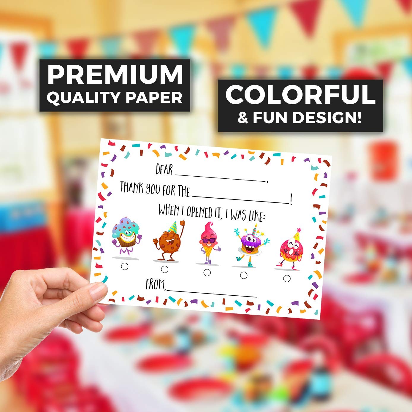 Fun & Easy Kids Fill in the Blank Thank 6 inches x 4.25 inches, Multicolor