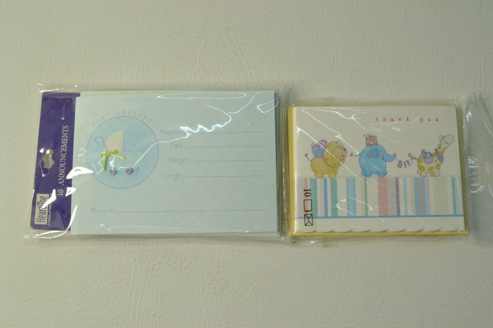 Baby Shower Lot of 2 Heartline Hallmark Cards Birth Announcements & Thank You’s