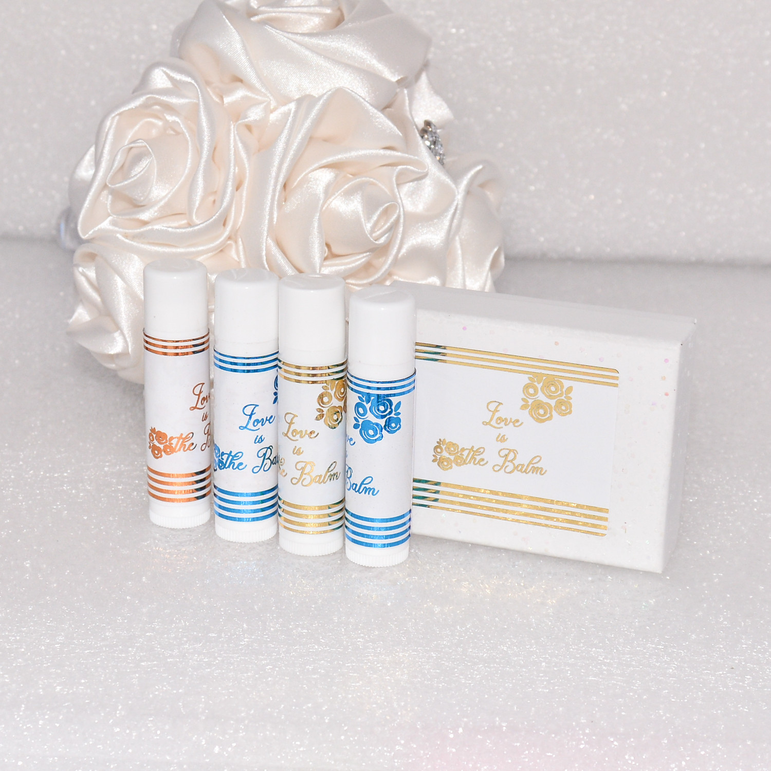 45 Vintage Bridal Shower Foil Labels, Lip Balm Labels