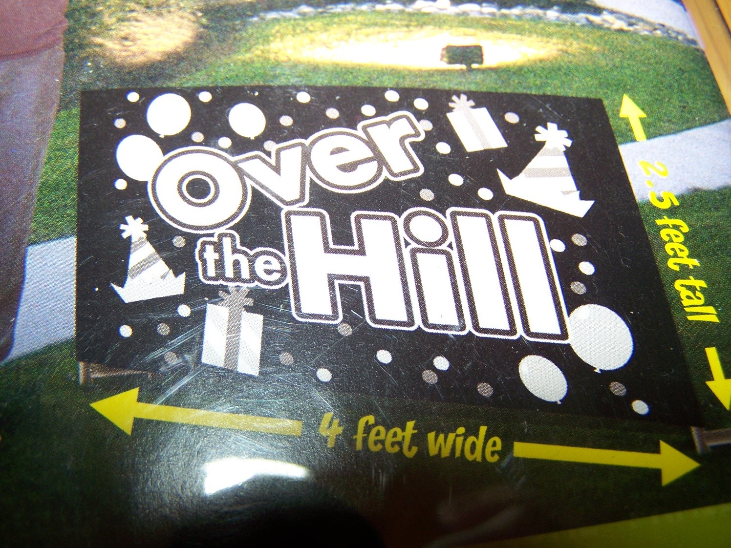 Over the Hill Party Banner 4 Ft Huge Big Sign Indoor Outdoor Hung Staked Ground