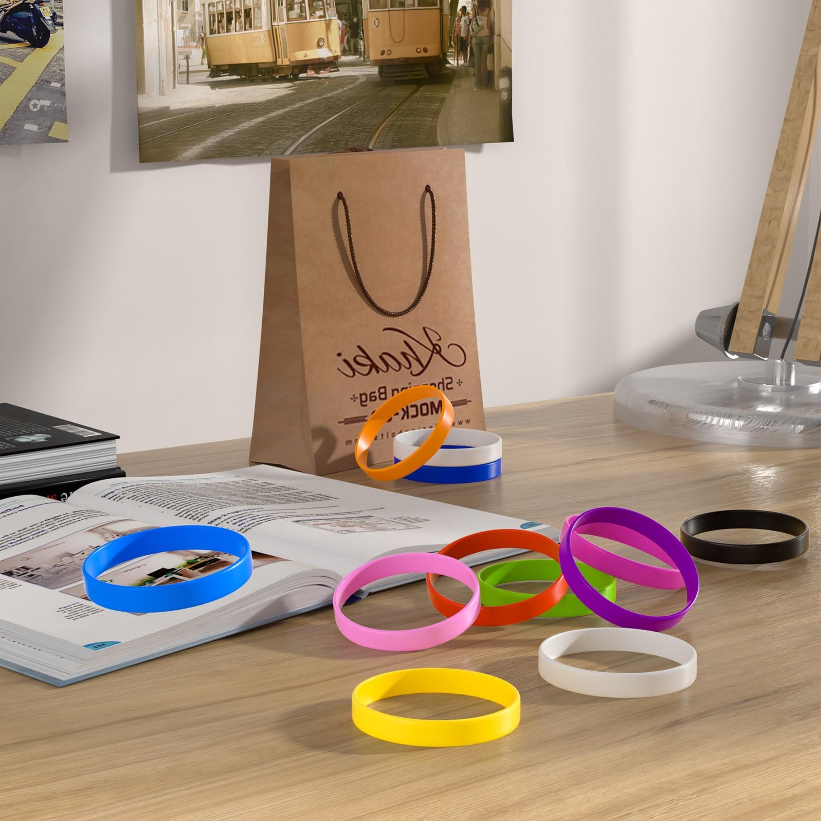 12 Pcs Multi Color Silicone Bracelets Rubber Wristbands for Adults Teens Party