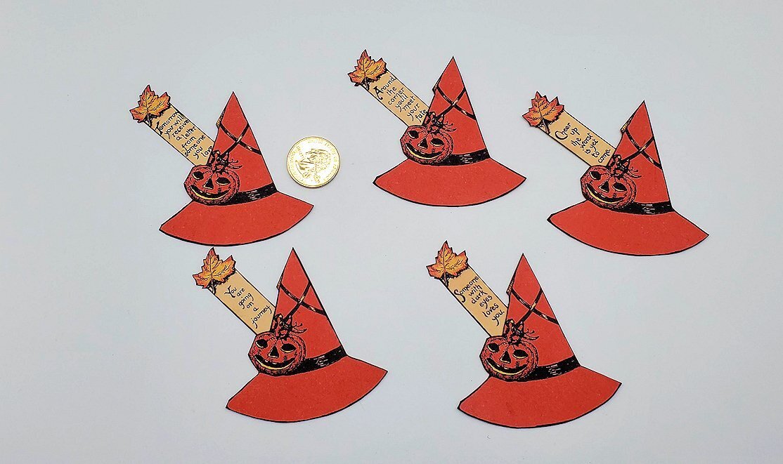 10 Pc-Halloween-Retro-Witch Hat-Fortune Teller-Smooth Cardstock-Party Favor