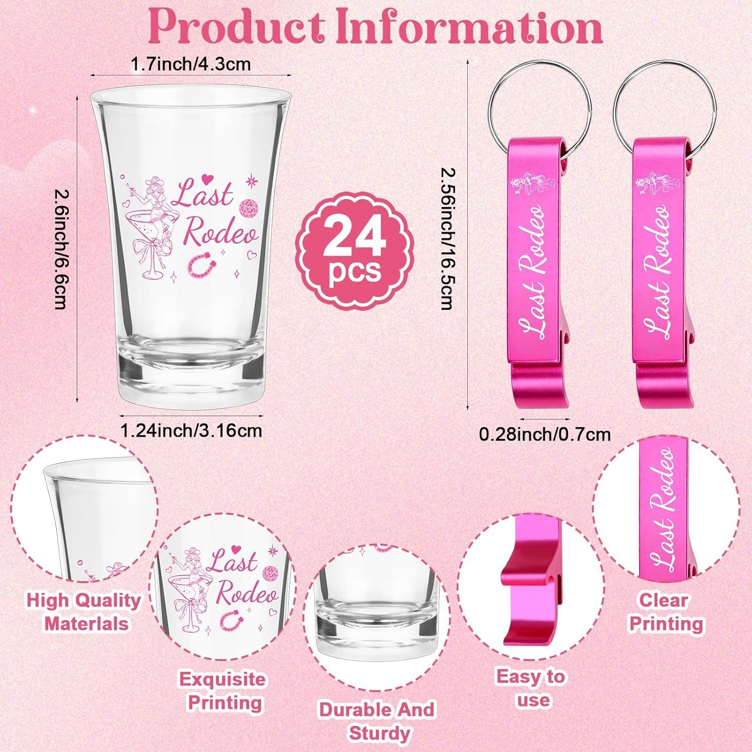 “Last Rodeo” Bachelorette Party Favors Shot Glasses, Bottle Openers, Cards NEW