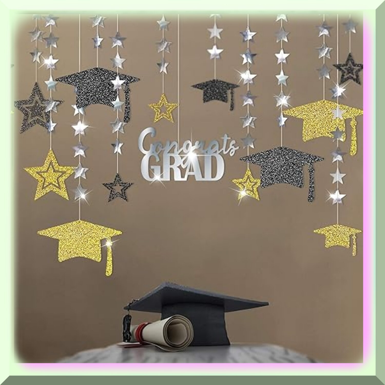 Starry Night Graduation Party Decorations Banner and Garland Set
