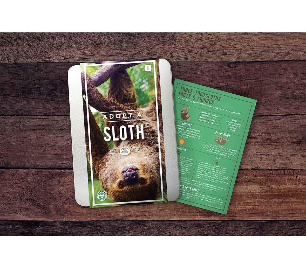 Adopt A Sloth Gift Box Tin Gift Republic Pet Animal NEW