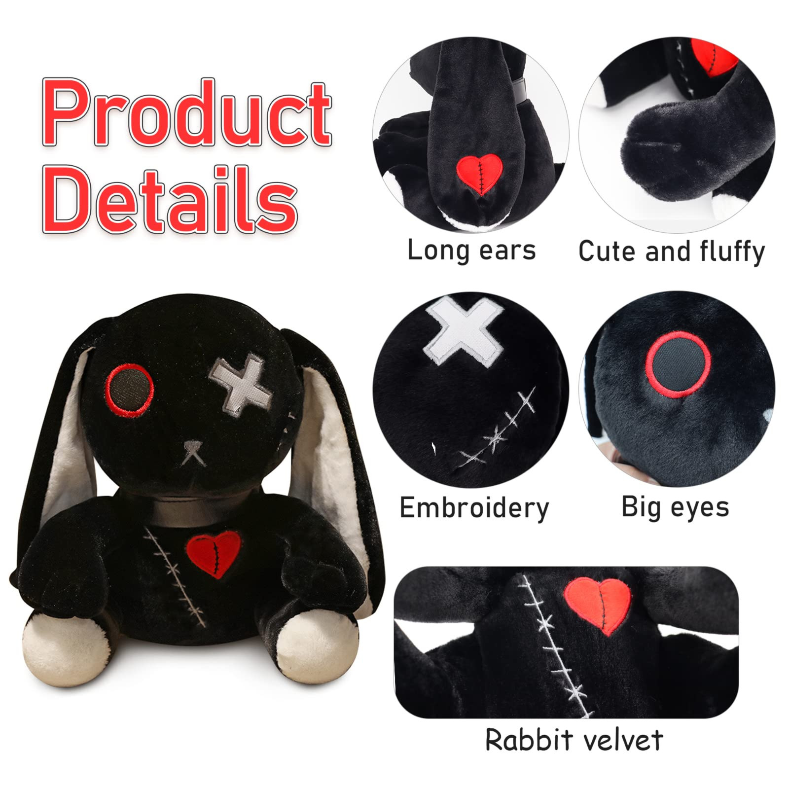 Bunny Stuffed Toy Travel Friendly Rabbit Cross Eye Bachelorette Party Gift Ideas
