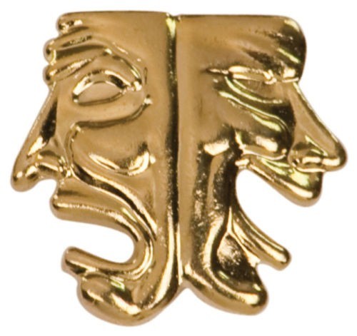Gold Finish Metal Drama Theatre Pin TIE TACK School Varsity Chenille Insignia
