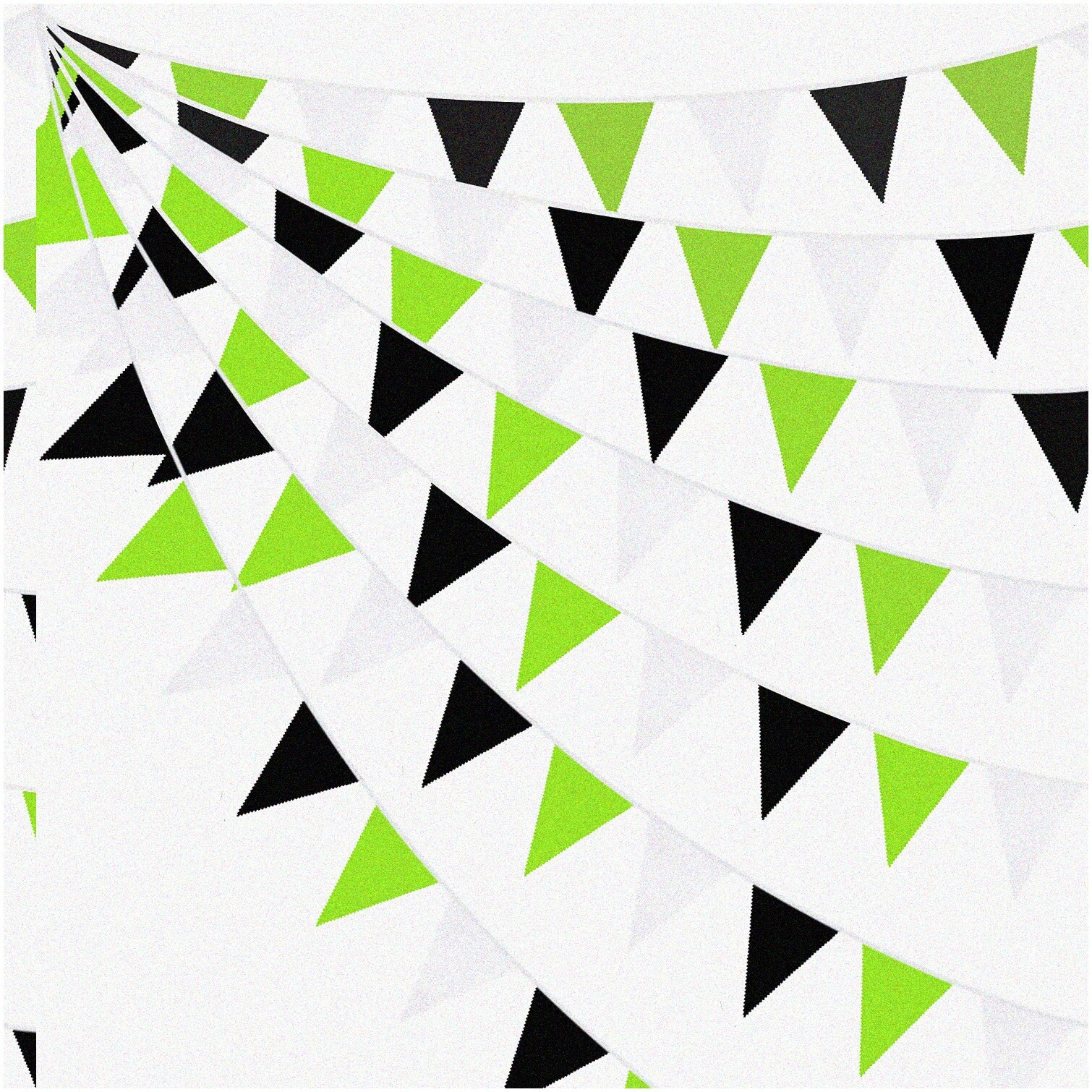 Tri-Color Fabric Triangle Flag Garland 10M