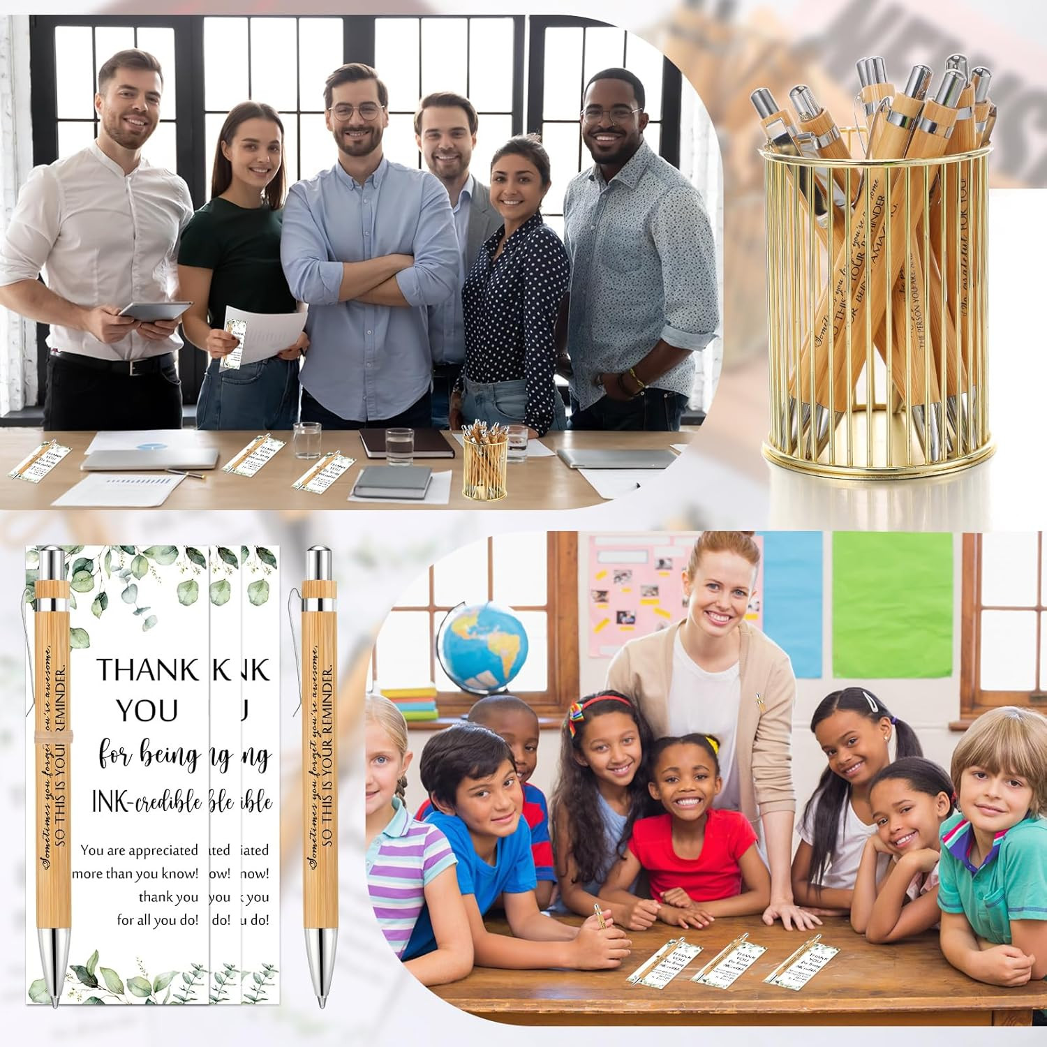 36 Sets Employee Appreciation Gift Bulk Thank You Office Inspirational Bamboo Pe
