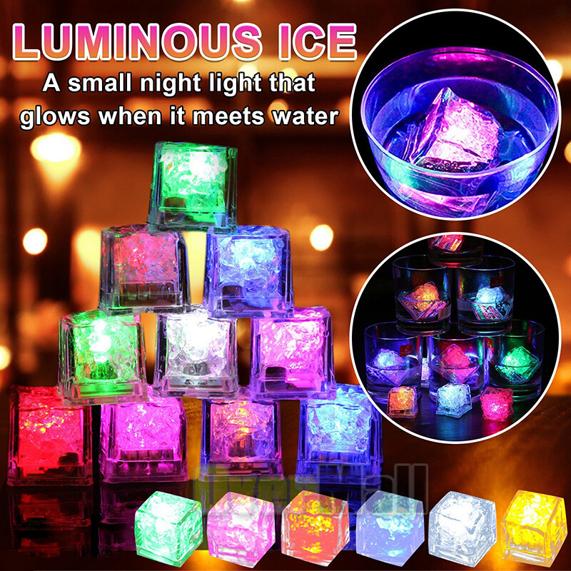 4-120x Light Up Ice Cube for Drinks Multi-Color LED Ice Cubes for Ice Cube Light