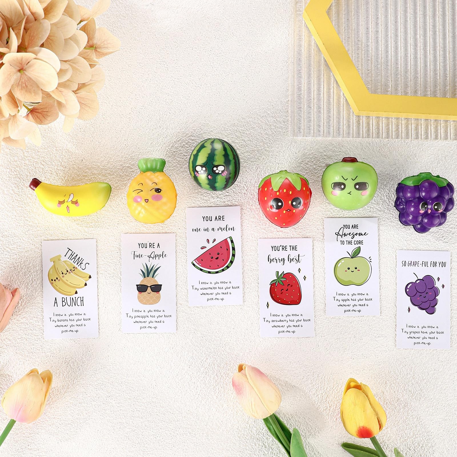JellyArch 72 Sets Fruit Stress Balls Appreciation Gifts for Employee Coworker