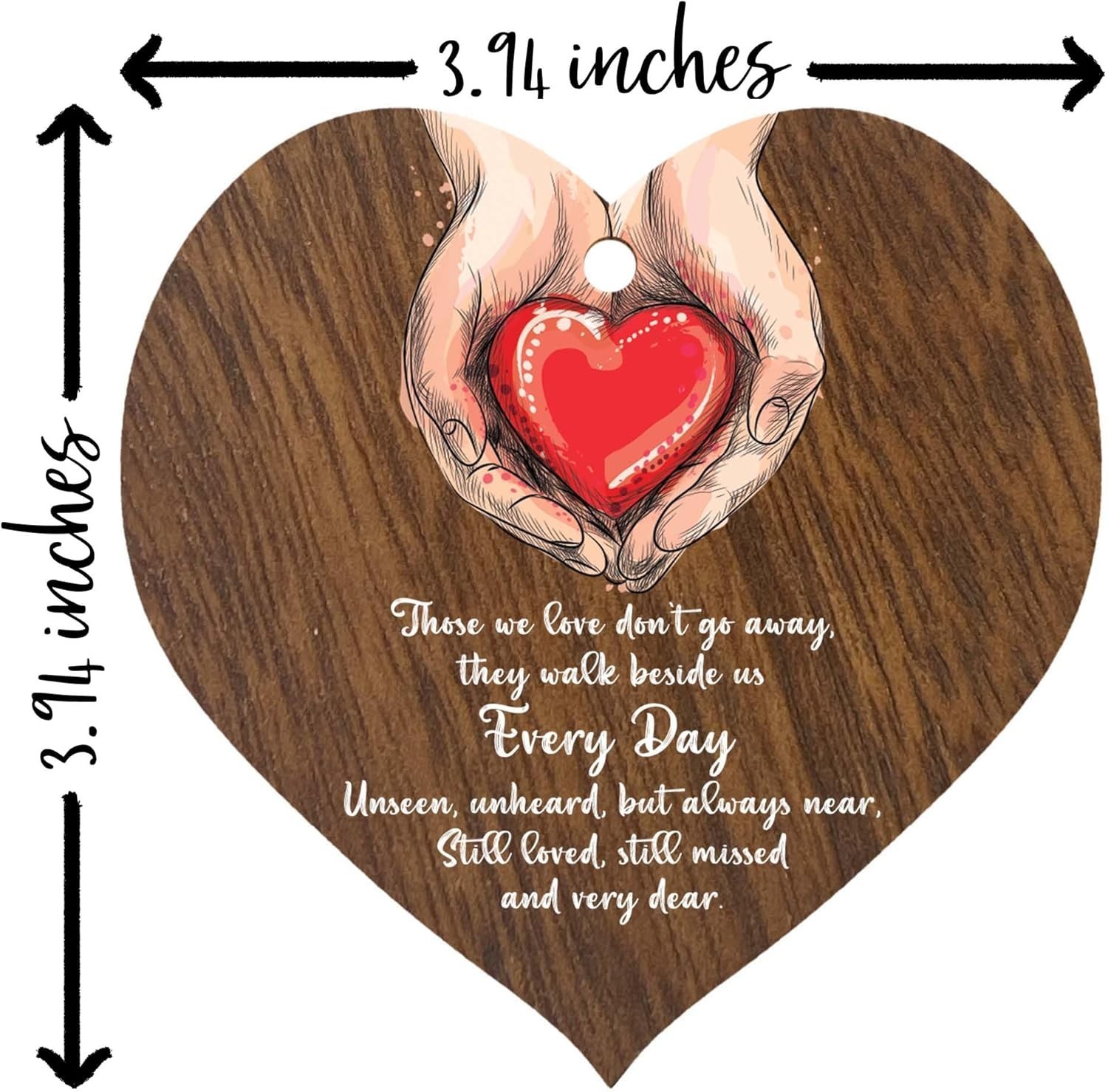 Those We Love Don’t Go Away Hanging Wooden Heart Sign Plaque Thoughtful Gifts