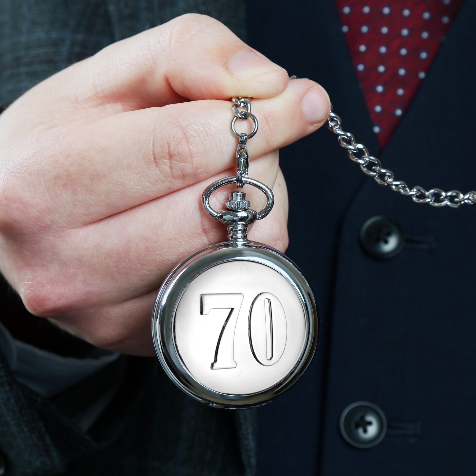 70th Birthday Engraved Pocket Watch Gift Husband Grandad Dad Papa 70 Years Gift