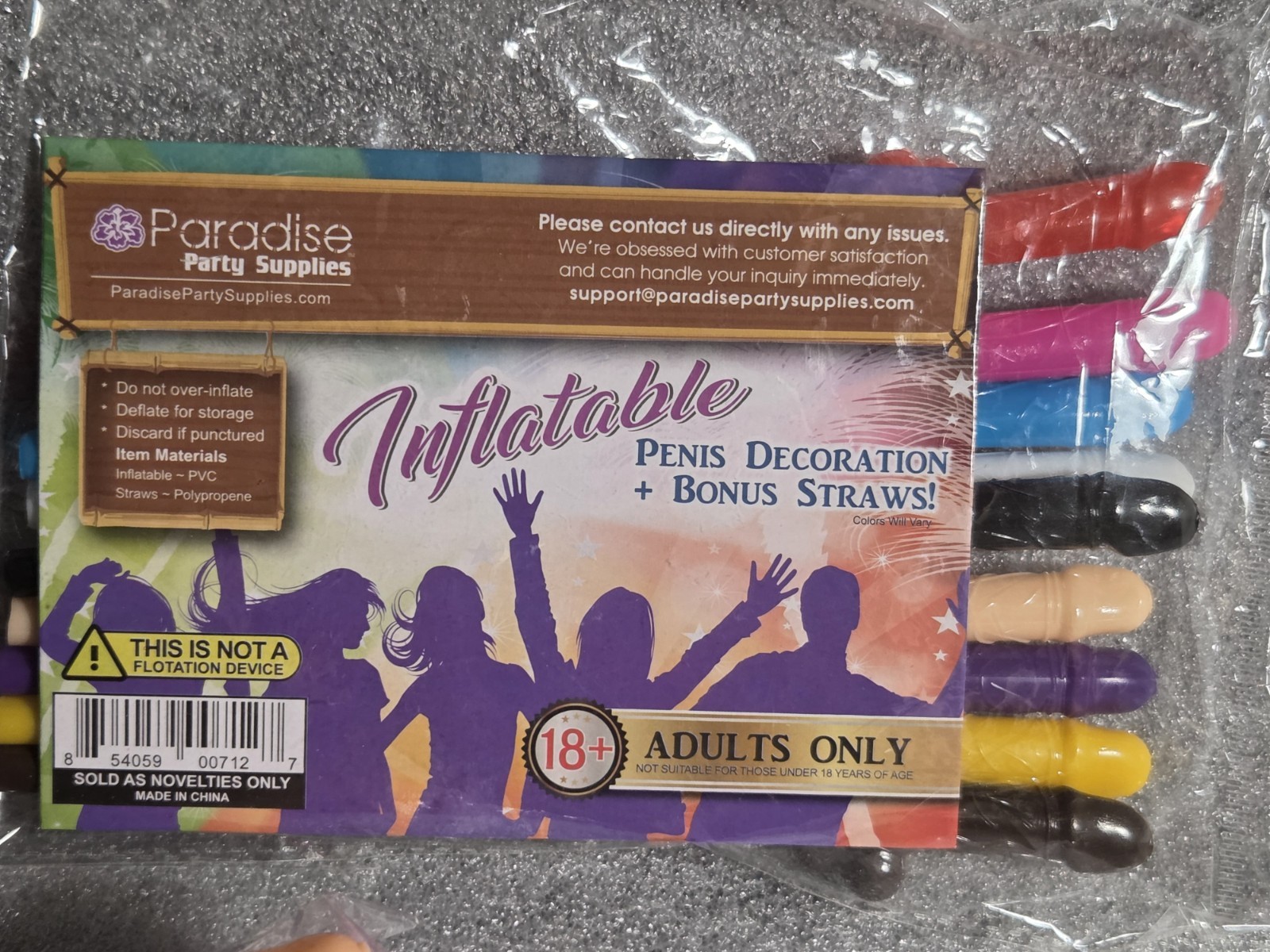 Penis Ceiling Decoration Bachelorette Party Supplies – 3 Pack With 19 Straws