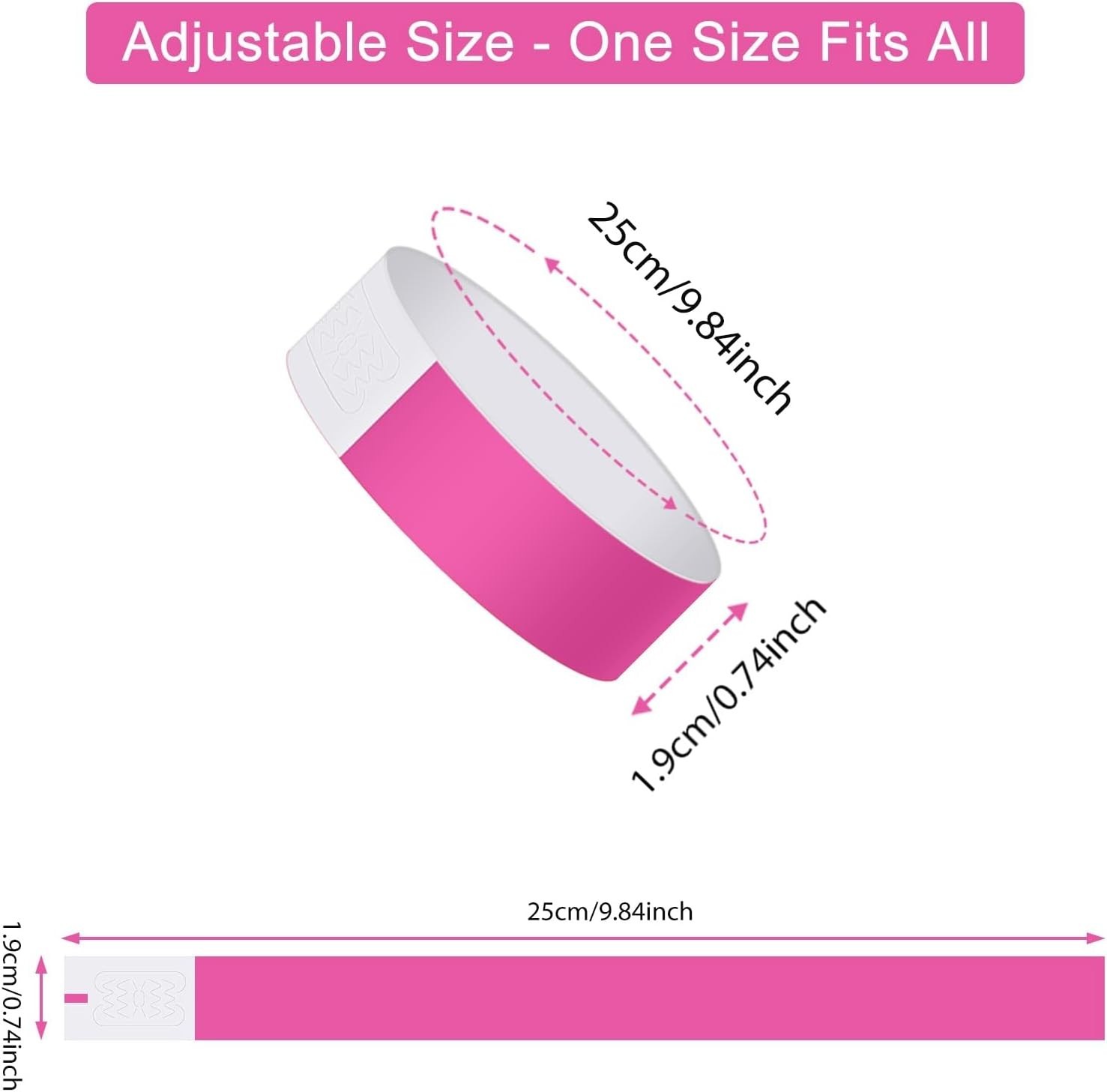 Paper Wristbands for Events 200 pcs Pink Party Wrist Bands Event Bracelets Ar…