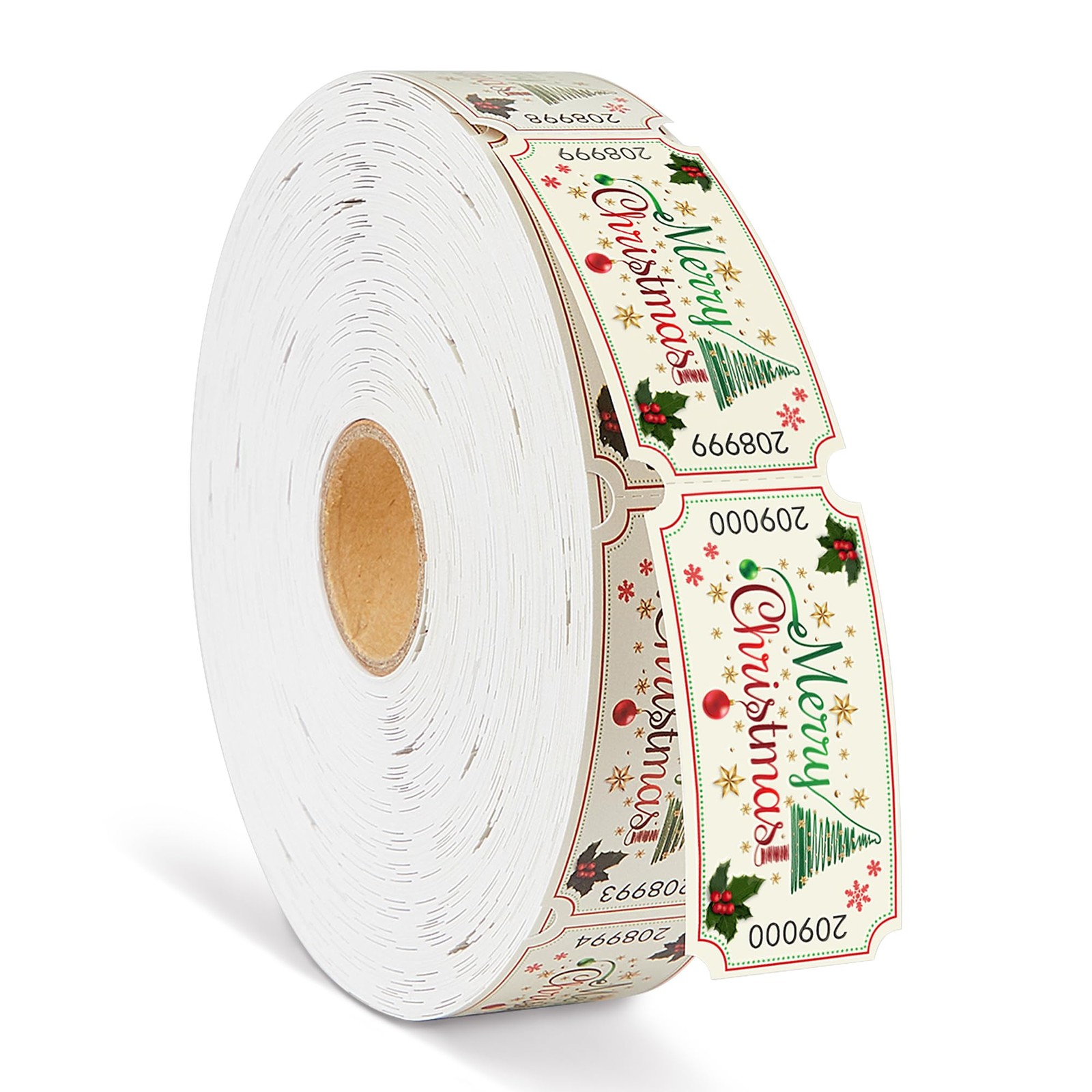 1000 Pieces Merry Christmas Roll Raffle Tickets Single Roll Carnival Raffle T…