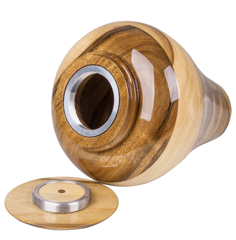 Stunning and very special wooden walnut Cremation urn for ashes. Hand turned URN