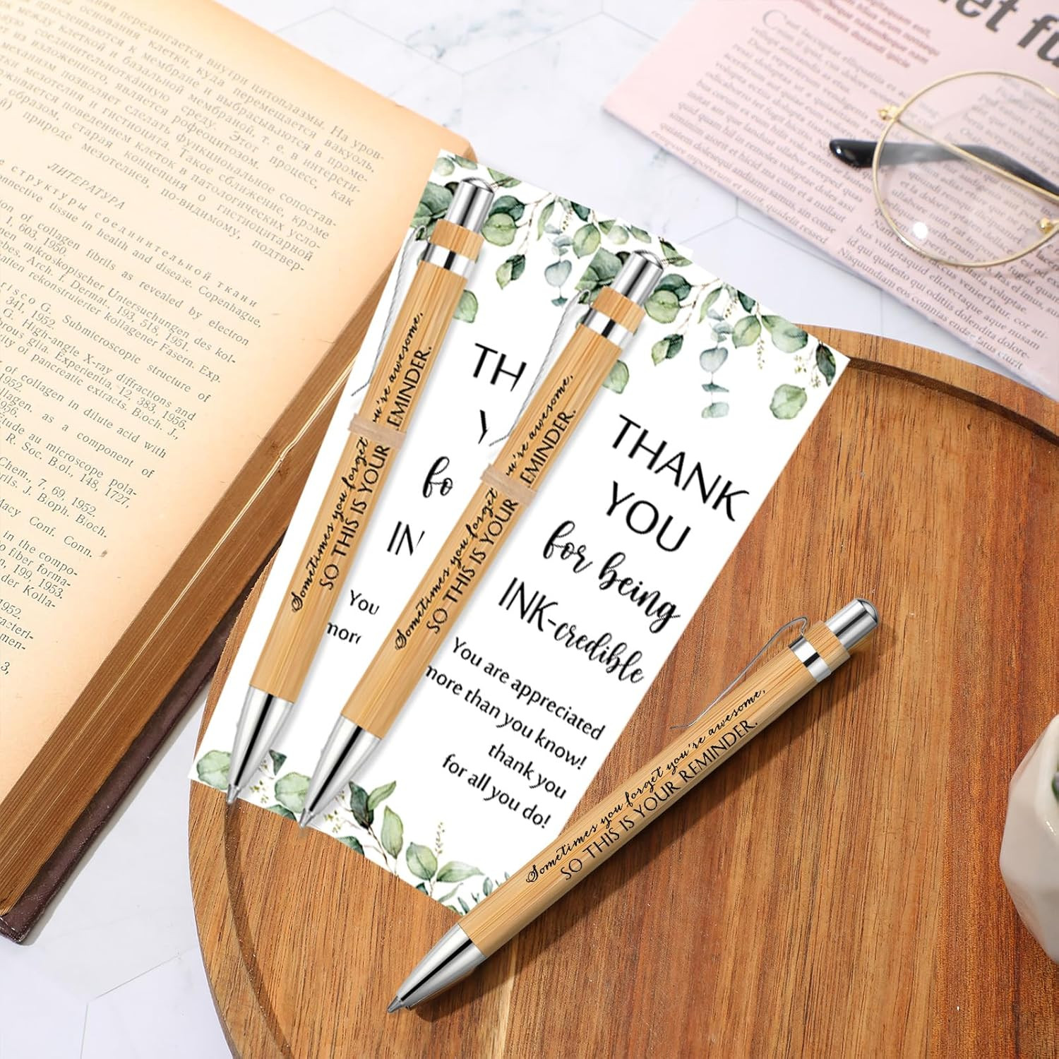 36 Sets Employee Appreciation Gift Bulk Thank You Office Inspirational Bamboo Pe