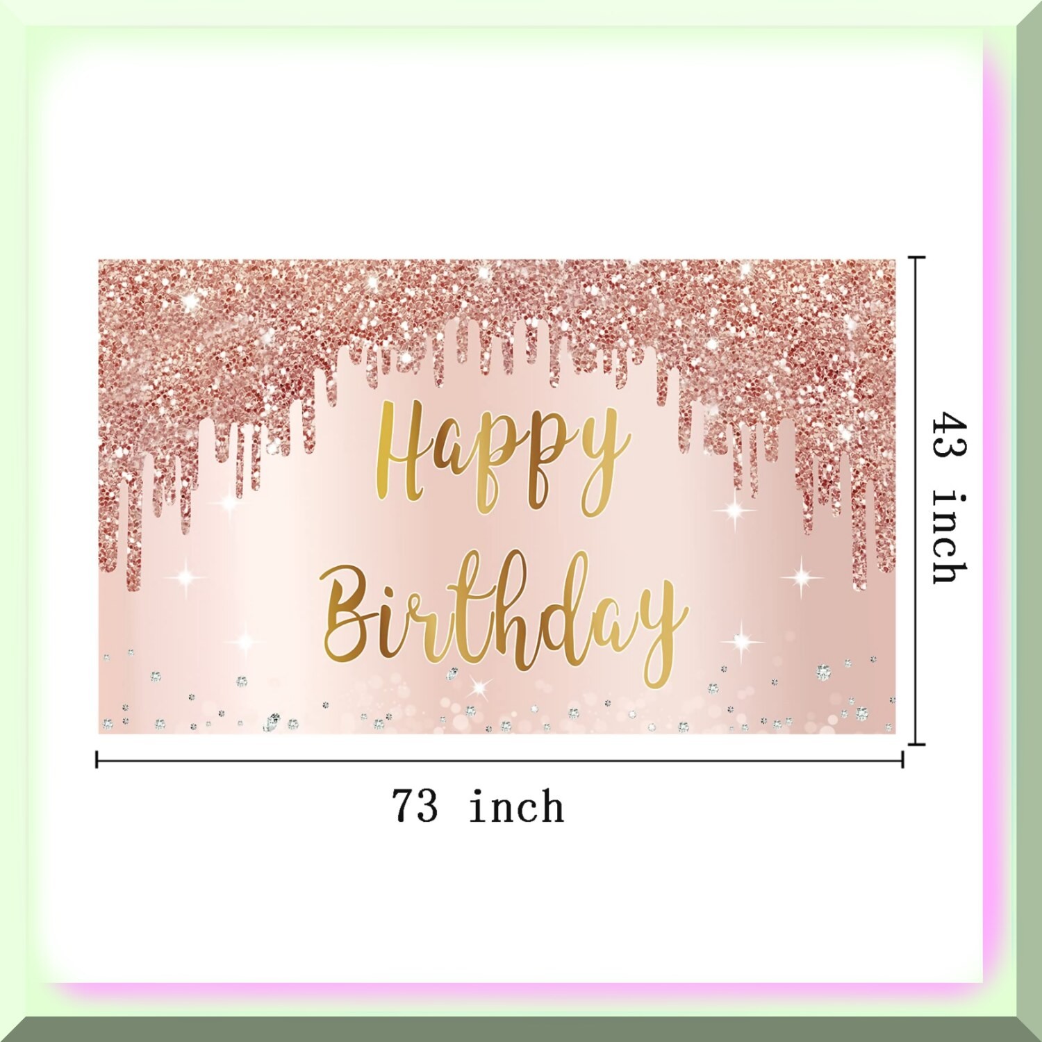 Pink Rose Gold Birthday Party Decor Backdrop