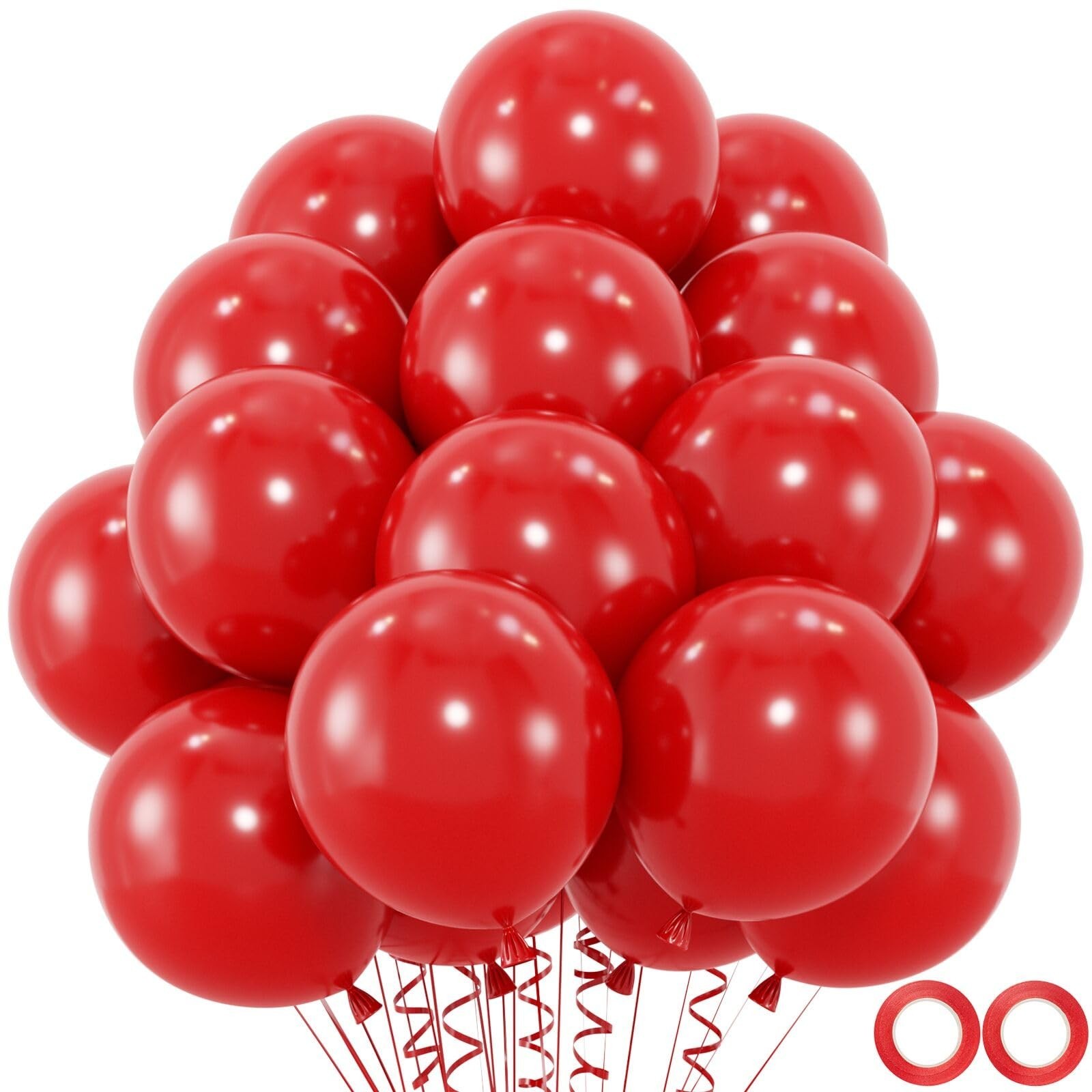 100pcs Red Balloons, Helium Quality 12 inch Red Latex Party Balloon for Birth…