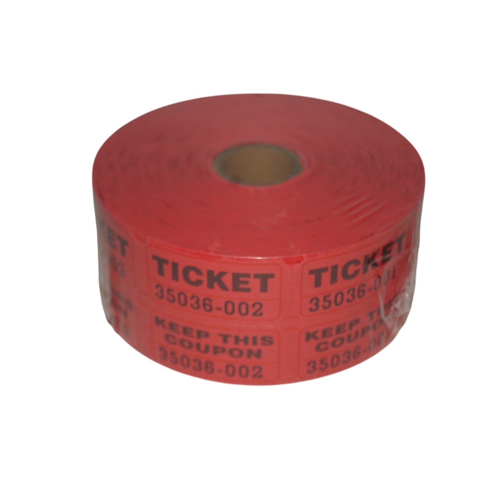 Roll of 2000 Red Double Stub Raffle Tickets Split the Pot 50/50 NEW