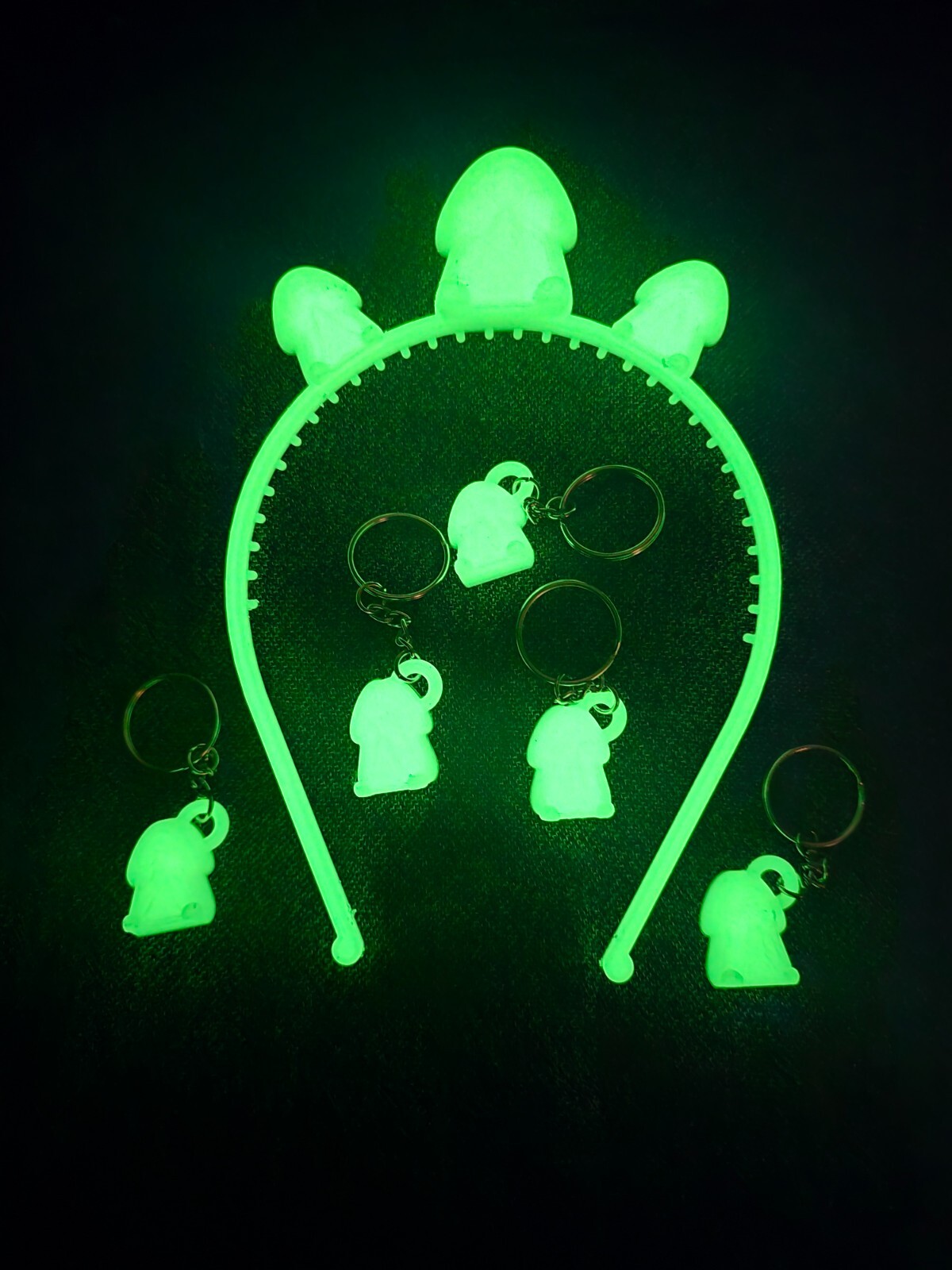 Glow in the Dark Penis Tiara and Keychains Bachelorette Party Favors,