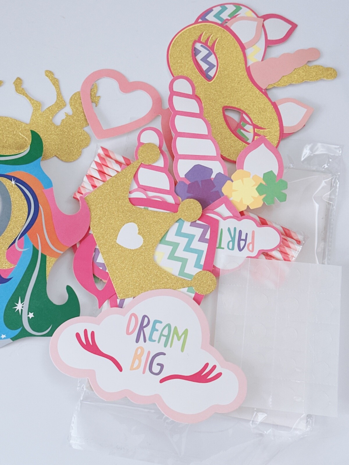 Girl Teen Unicorn Rainbow Pony Birthday Party Selfie Photo Booth Prop Game Signs