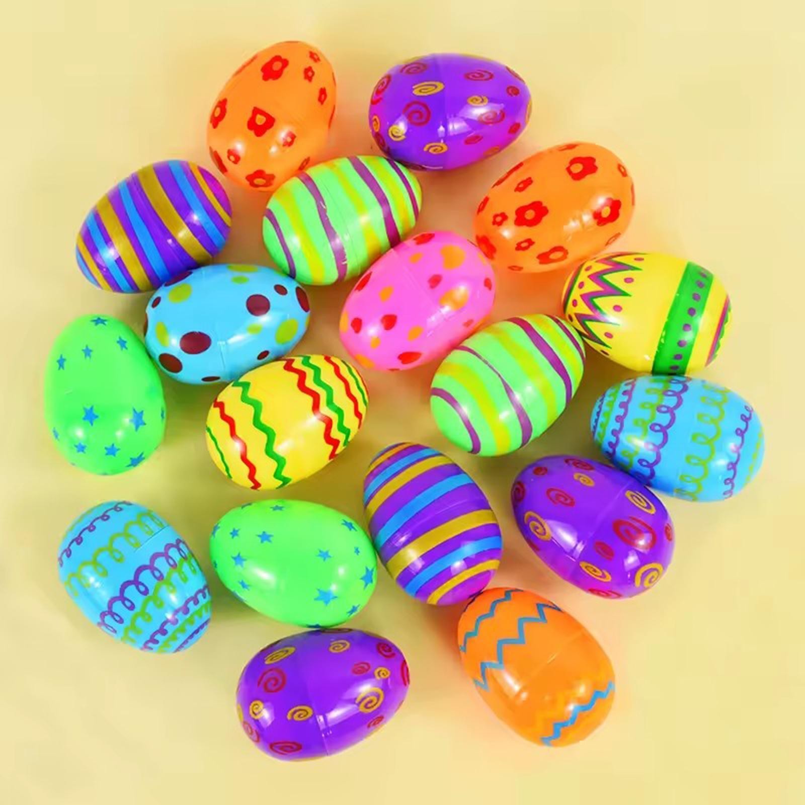 24 Pieces Fillable Easter Eggs Ornaments Colorful Multifunctional for Treasure