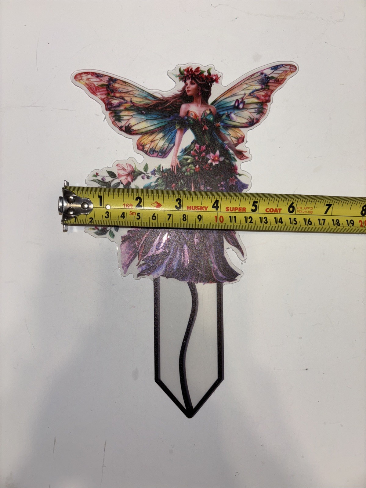 Boho Acrylic Garden Stake Decorative Purple Flower Fairy Outdoor Decor 10”