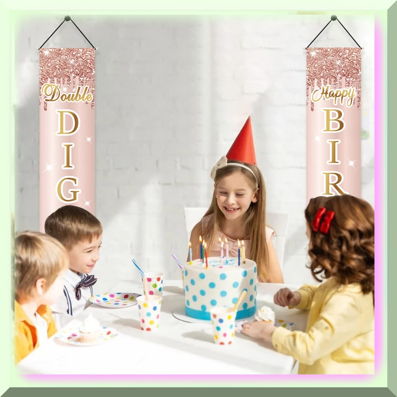 Rose Gold 10th Birthday Door Banner Set