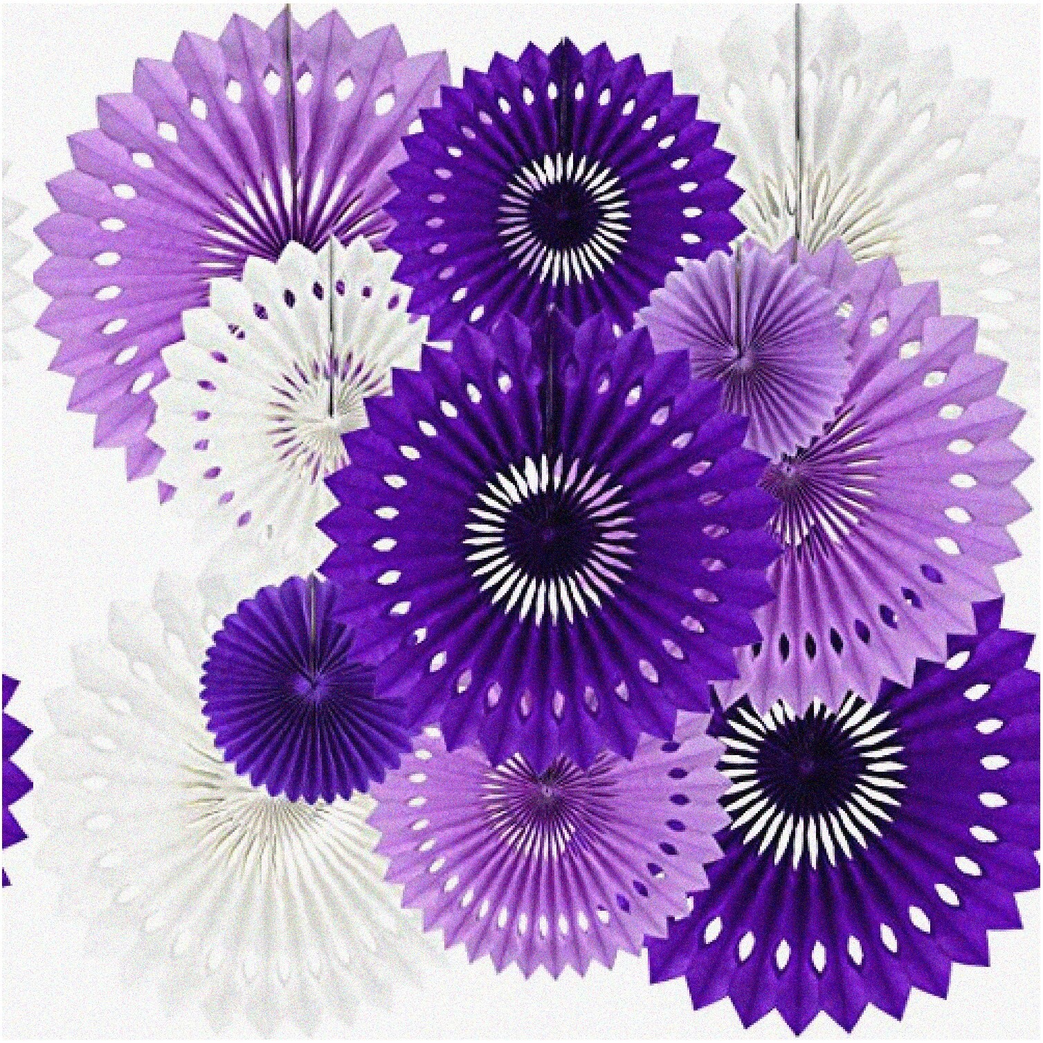 Lavender Paper Fan Party Set 11 Pieces